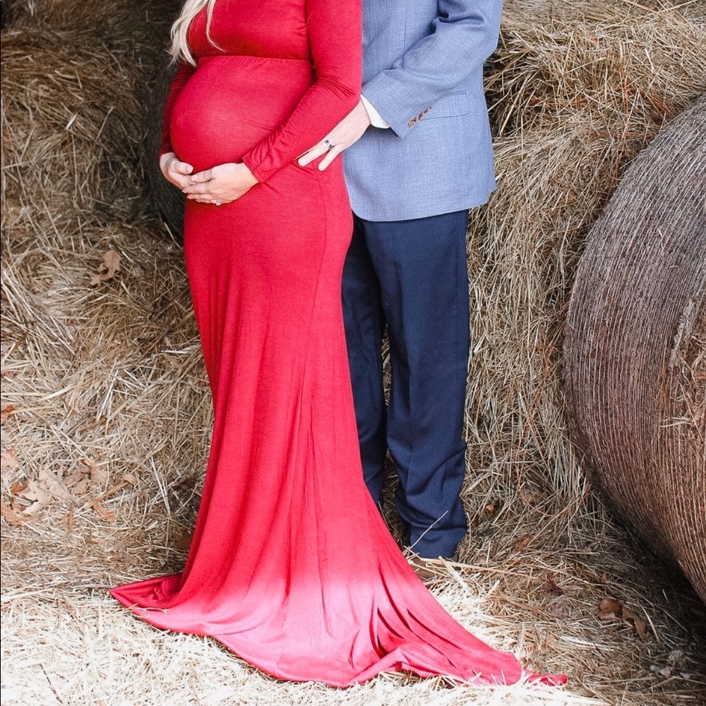 Maternity Open Shoulder Maxi Dress - Picture 4 of 6